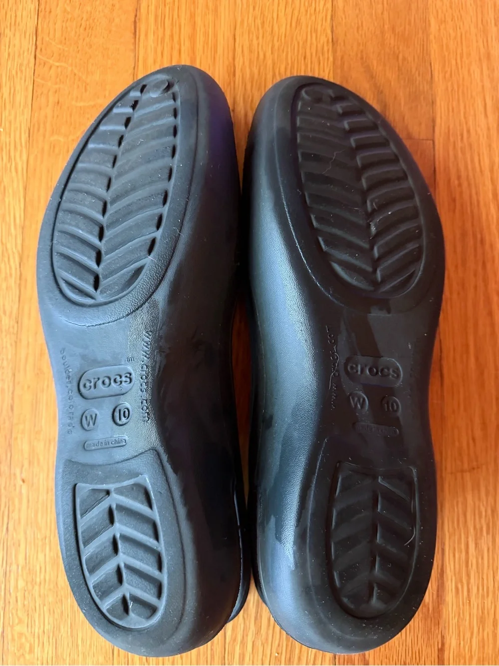 CROCS Women's Black Slip-On Ballet Flats